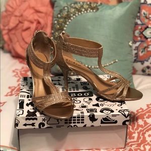 Bamboo Gold Glitter Heels